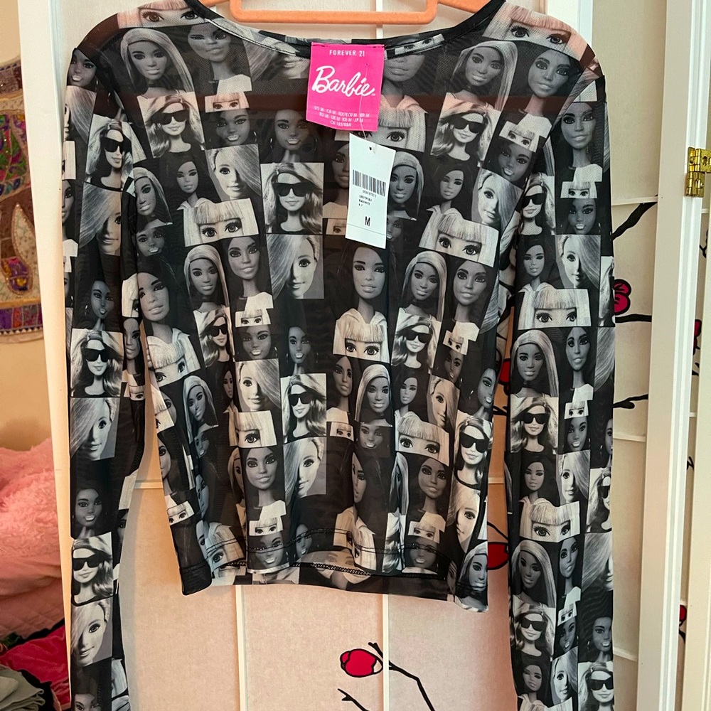 Forever 21 Barbie Sheer Longsleeve Top